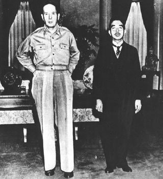 Photograph of General MacArthur and Emperor Hirohito
