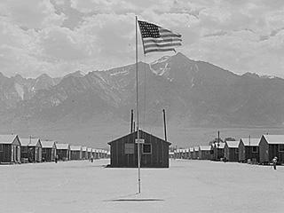 Photograph of the Manzanar Internment Camp in Southern California.