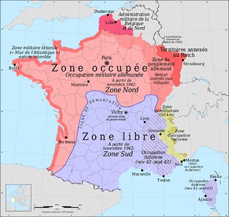 Map of French Occupation